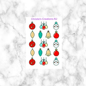 Christmas Deco Sheet - Multi Colour, Functional, Mini Icons, Small Icons, Planner Sticker Icons, Planner Icons