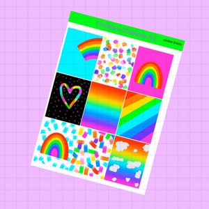Rainbow dreams - Full Weekly Kit, Vertical Planner Sticker Kit, Functional Stickers, A La carte, Build a kit