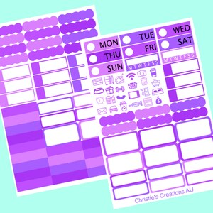purple dreams - Sticker Planner Kit, Mini Sticker Kit, Standard Vertical Kit, Planner Stickers, B6 Sticker Kit