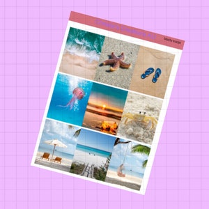 Beach Escape - Wochenansicht Kit, Planer Kit, Aufkleber Kit, Wöchentlicher Aufkleber Kit, Wolkenplaner, Einfügeplaner, Kikki K, Vertikaler Planer