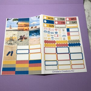 Beach escape  - Sticker Planner Kit, Mini Sticker Kit, Standard Vertical Kit, Planner Stickers, B6 Sticker Kit