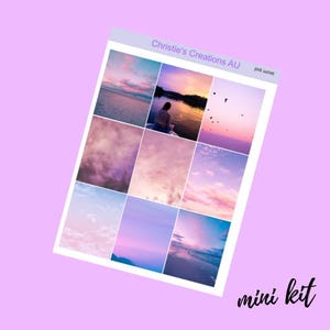 pink sunset - Mini Kit, Vertical Planner Sticker Kit, Functional Stickers, A La carte, Build a kit