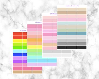 Quarter box -  Functional Stickers, Planner Stickers, Rainbow, Pastel, Colour Coding Stickers, Organisational