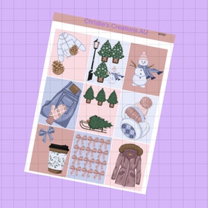 winter- Full Weekly Kit, Vertical Planner Sticker Kit, Functional Stickers, A La carte, Build a kit