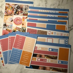 Donuts - Full Kit, Vertical Planner Sticker Kit, Functional Stickers, A La carte, Build a kit