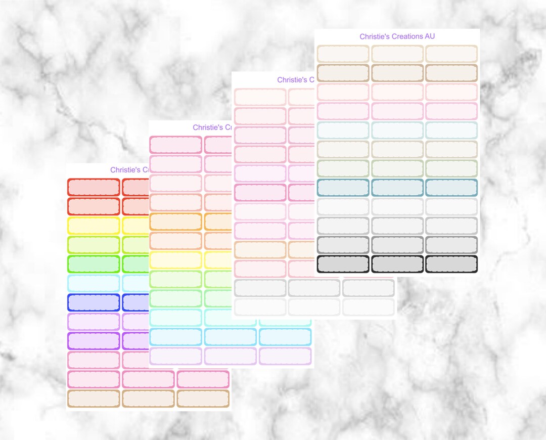 Round Quarter Box With Dashes - Functional Stickers, Planner Stickers ...