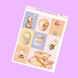 beary - Full Weekly Kit, Vertical Planner Sticker Kit, Functional Stickers, A La carte, Build a kit