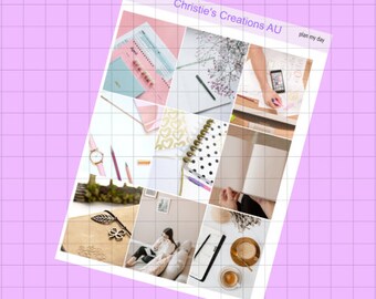 plan my day - Planner Stickers, Standard Vertical Weekly Kit, Erin Condren Weekly Kit Stickers, ECLP Vertical Kit, Journaling Stickers