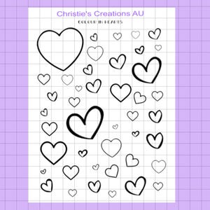 heart doodles- Multi Colour, Functional, Mini Icons, Small Icons, Planner Sticker Icons, Planner Icons