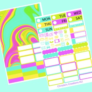 spring swirl - Sticker Planner Kit, Mini Sticker Kit, Standard Vertical Kit, Planner Stickers, B6 Sticker Kit