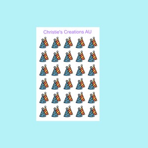 party hat Icons - Multi Colour, Functional, Mini Icons, Small Icons, Planner Sticker Icons, Planner Icons