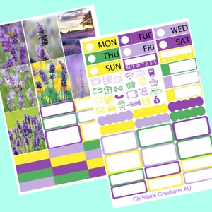lavender fields - Sticker Planner Kit, Mini Sticker Kit, Standard Vertical Kit, Planner Stickers, B6 Sticker Kit