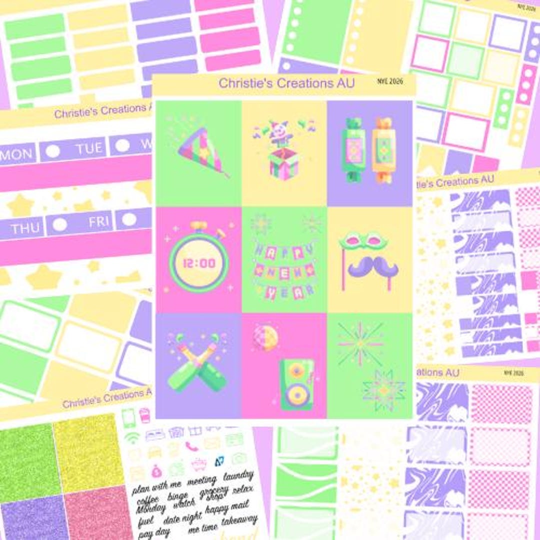 Nye 2026 - Full Weekly Kit, Vertical Planner Sticker Kit, Functional ...
