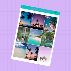 tropical - Full Kit, Vertical Planner Sticker Kit, Functional Stickers, A La carte, Build a kit