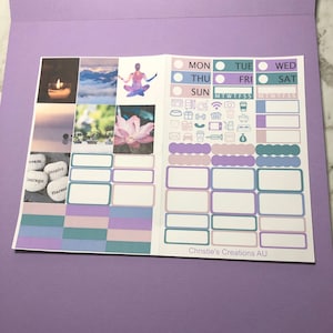 Meditate  - Sticker Planner Kit, Mini Sticker Kit, Standard Vertical Kit, Planner Stickers, B6 Sticker Kit