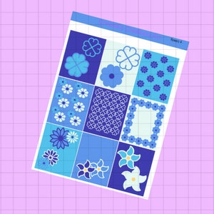 Blumen 4 - Full Weekly Kit, Vertikale Planer Aufkleber Kit, Funktionale Aufkleber, A La Carte, Bausatz