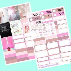birthday - Sticker Planner Kit, Mini Sticker Kit, Standard Vertical Kit, Planner Stickers, B6 Sticker Kit