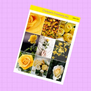 yellow roses - Full Weekly Kit, Vertical Planner Sticker Kit, Functional Stickers, A La carte, Build a kit