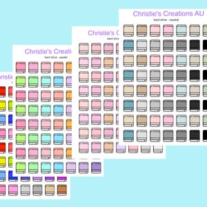 hard drive icons - Multi Colour, Functional, Mini Icons, Small Icons, Planner Sticker Icons, Planner Icons