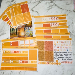 Autumn Forest- Full Weekly Kit, Vertical Planner Sticker Kit, Functional Stickers, A La carte, Build a kit