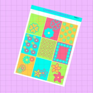 Blumen 1 - Full Weekly Kit, Vertikale Planer Aufkleber Kit, Funktionale Aufkleber, A La Carte, Bausatz