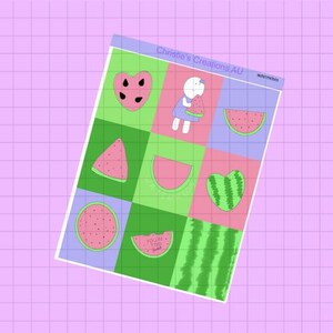 watermelons - Full Weekly Kit, Vertical Planner Sticker Kit, Functional Stickers, A La carte, Build a kit
