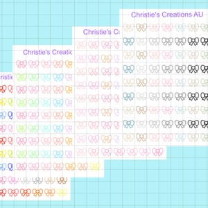 short bow icons - Multi Colour, Functional, Mini Icons, Small Icons, Planner Sticker Icons, Planner Icons