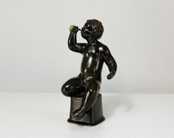 Un buste miniature des années 1930 d’un garçon avec trompette par Just Andersen