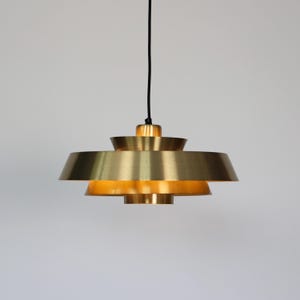 Danish Modern 1960s Brass Pendant Light by Jo Hammerborg for Fog & Mørup