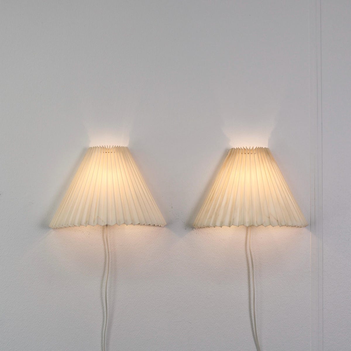 Set of 1980s Danish Pleated Sconces by Caprani