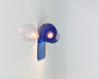 A minimalistic 1980s cobalt blue wall lamp by Lyfa Denmark