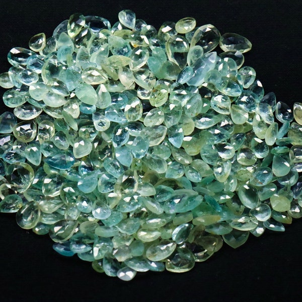 Aquamarine Rose Cut Pear shape both side cut lot, Aquamarine Beads briolite gemstone loose briolite shape gemstone