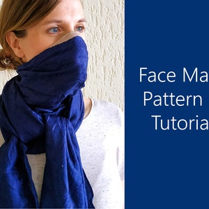 Face Mask Pattern - PDF Sewing Pattern | DIY Face Mask with Scarf Overlay | Incognito Face Mask | Washable, Reusable Face Mask