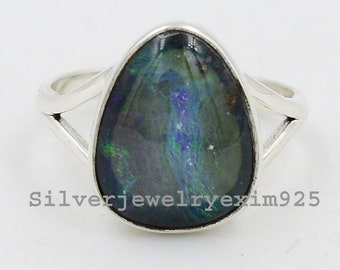Australian Boulder Opal Ring | Statement Rings | Women Jewelry | Gemstone Ring | Opal Silver Ring | Rings For Mom | Boulder Opal Ring