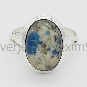 Handmade K2 Jasper Ring: Oval Stone, 925 Sterling Silver