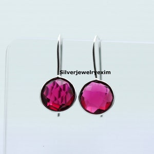 Pink Tourmaline Earrings, Gemstone Earrings, Jewelry For Her, 925 Silver Earrings, Dangle Earring, October Birthstone Earring, Boho Earrings