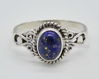 Gift for Her Lapis Lazuli Ring Under 75 Sterling Silver 925 Ring Blue Lapis Ring Ladies Sterling Silver Lapis Lazuli Ring #1958