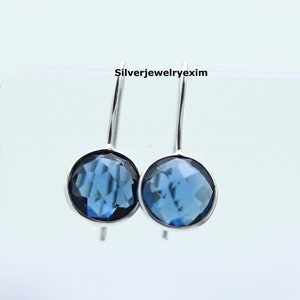 Dainty Round Tanzanite Earrings, 925 Sterling Silver, Engagement Gift
