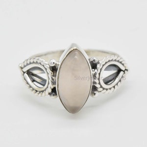 Pink Rose Quartz Ring, Handmade Rings, 925 Sterling Silver Ring, Engagement Ring, Quartz Ring, Birthstone Ring, Quartz Rings, Fidget Jewelry