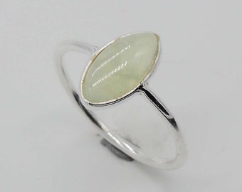 Natural Prehnite Ring, Sterling Silver Rings, Women Rings, Gift For Her, Green Prehnite Ring, Gemstone Ring, Handmade Jewelry, Gift For Her.