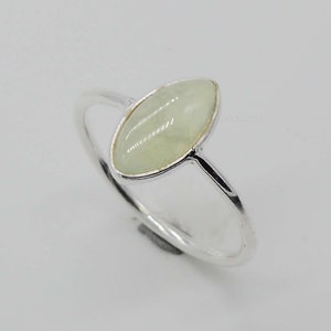 Natural Green Prehnite Ring, 925 Sterling Silver Ring, Women Ring, Gift For Her, Prehnite Ring, Gemstone Ring, Handmade Jewelry, Silver Ring