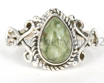 Handmade Rain Forest Jasper Ring: 925 Sterling Silver Wedding Jewelry