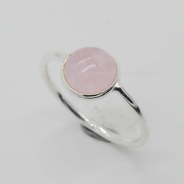 Rose Quartz Ring, 925 Sterling Silver Ring, Birthday Gift, Gemstone Ring, Women Rings, Rose Quartz Ring, Dainty Rings, Pink Quartz Ring.