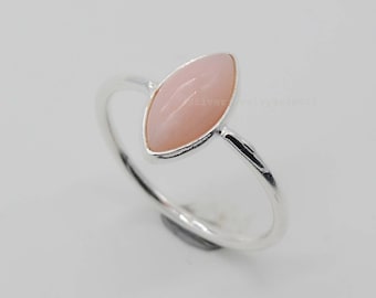 Roze opaalring: marquise 925 sterlingzilver oktober-geboortesteen