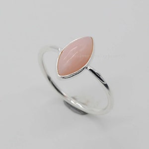 Pink Opal Ring, 925 Sterling Silver Rings, Gemstone Ring, October Birthstone, Women Rings, Engagement Gifts, Wedding Jewelry, Gift for Women