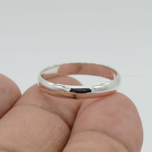 Sterling Silver Band Ring: Simple Promise Wedding Band