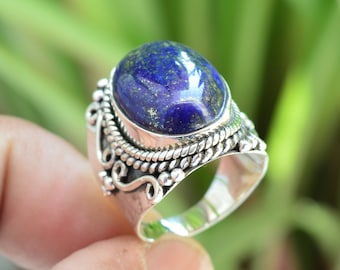 STAR JEWELRY ラピスラズリリング オーバル 約1cm SV925 オーバルラピスラズリリング：酸化925スターリングシルバー、調節可能