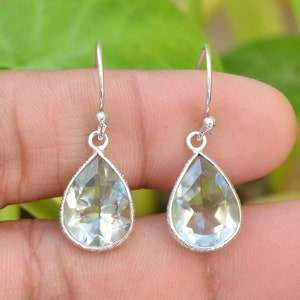 Green Amethyst Earrings, Handmade Earring, Gemstone Earring, Dangle Drop Earring, February Birthstone, Boho Jewelry, Amethyst Silver Earring