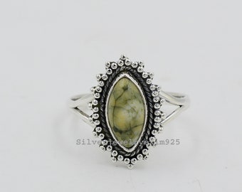 Regenwald Jaspis Ring, 925 Silber Ring, Edelstein Schmuck, Geschenk für sie, Jaspis Stein Ring, Alltagsring, Verlobungsgeschenk, Brautschmuck.