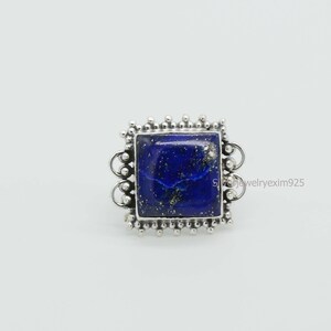 Natural Lapis Lazuli Ring, Handmade Ring, 925 Sterling Silver Ring, Blue Lapis Ring, Gemstone Ring, Gift For Her, Promise Ring, Boho Jewelry